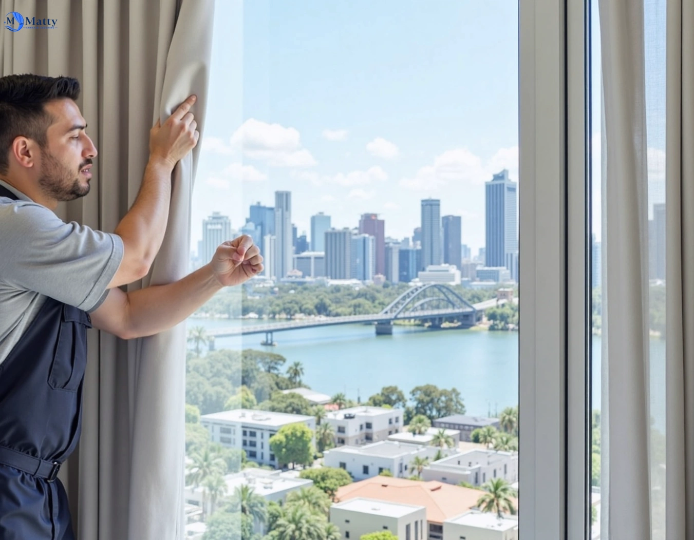 Professional curtain steam cleaning service st-peters-nsw QLD by Matty Curtain Cleaning